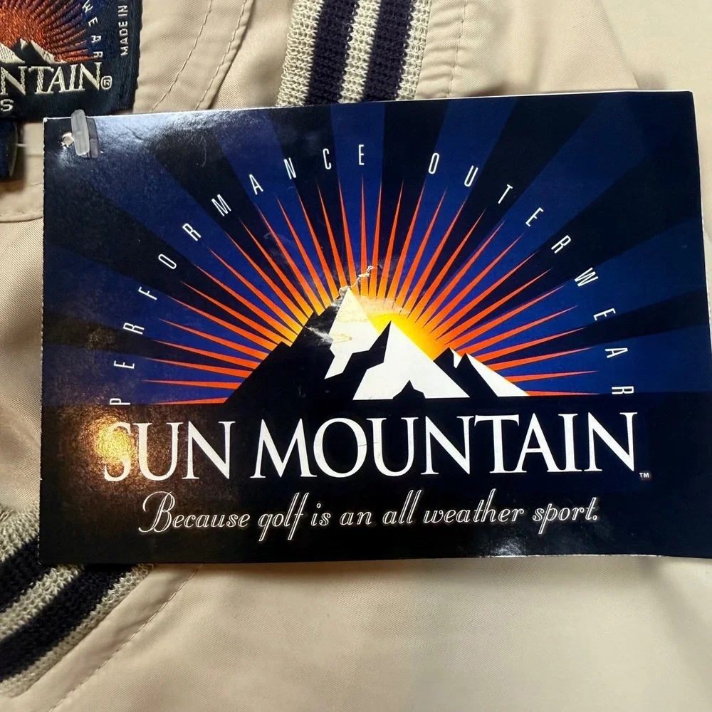 Sun Mountain Ladies Headwind Sierra Golf Windshirt Tan V-Neck Pullover NWT L New